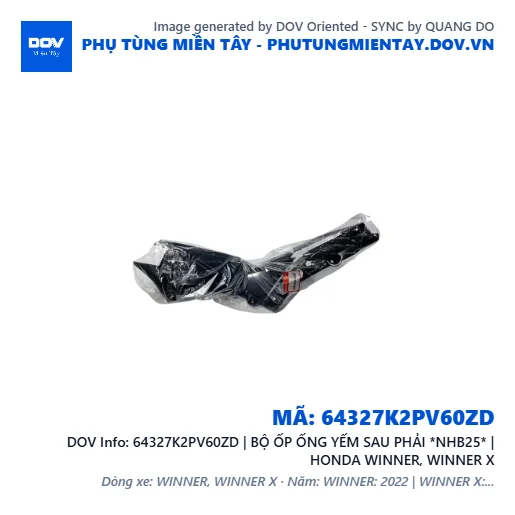 64327K2PV60ZD | BỘ ỐP ỐNG YẾM SAU PHẢI *NHB25* | HONDA WINNER, WINNER X — 64327K2PV60ZD