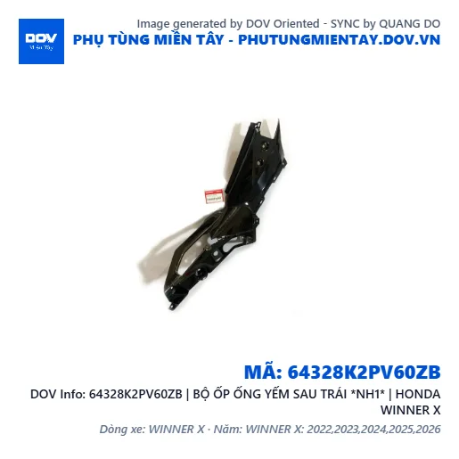 64328K2PV60ZB | BỘ ỐP ỐNG YẾM SAU TRÁI *NH1* | HONDA WINNER X — 64328K2PV60ZB