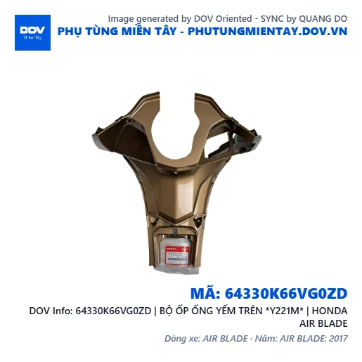 64330K66VG0ZD | BỘ ỐP ỐNG YẾM TRÊN *Y221M* | HONDA AIR BLADE — 64330K66VG0ZD