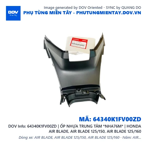 64340K1FV00ZD | ỐP NHỰA TRUNG TÂM *NHA76M* | HONDA AIR BLADE, AIR BLADE 125/150, AIR BLADE 125/160 — 64340K1FV00ZD