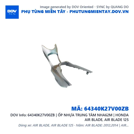 64340K27V00ZB | ỐP NHỰA TRUNG TÂM NHA62M | HONDA AIR BLADE, AIR BLADE 125 — 64340K27V00ZB