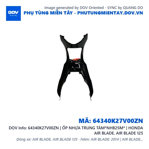 64340K27V00ZN | ỐP NHỰA TRUNG TÂM*NHB25M* | HONDA AIR BLADE, AIR BLADE 125 — 64340K27V00ZN