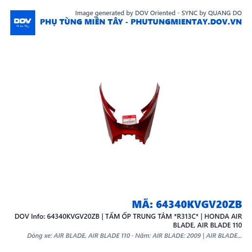 64340KVGV20ZB | TẤM ỐP TRUNG TÂM *R313C* | HONDA AIR BLADE, AIR BLADE 110 — 64340KVGV20ZB