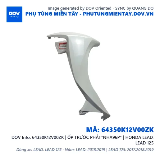 64350K12V00ZK | ỐP TRƯỚC PHẢI *NHA96P* | HONDA LEAD, LEAD 125 — 64350K12V00ZK