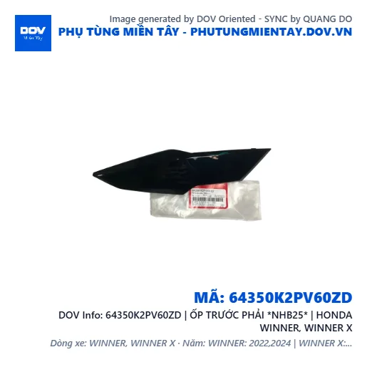 64350K2PV60ZD | ỐP TRƯỚC PHẢI *NHB25* | HONDA WINNER, WINNER X — 64350K2PV60ZD