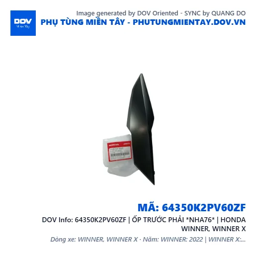 64350K2PV60ZF | ỐP TRƯỚC PHẢI *NHA76* | HONDA WINNER, WINNER X — 64350K2PV60ZF