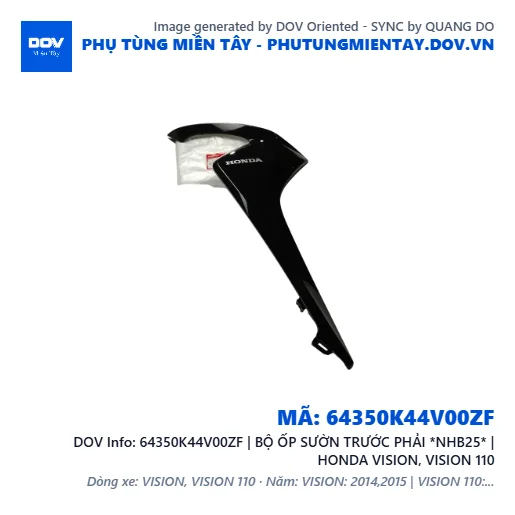 64350K44V00ZF | BỘ ỐP SƯỜN TRƯỚC PHẢI *NHB25* | HONDA VISION, VISION 110 — 64350K44V00ZF