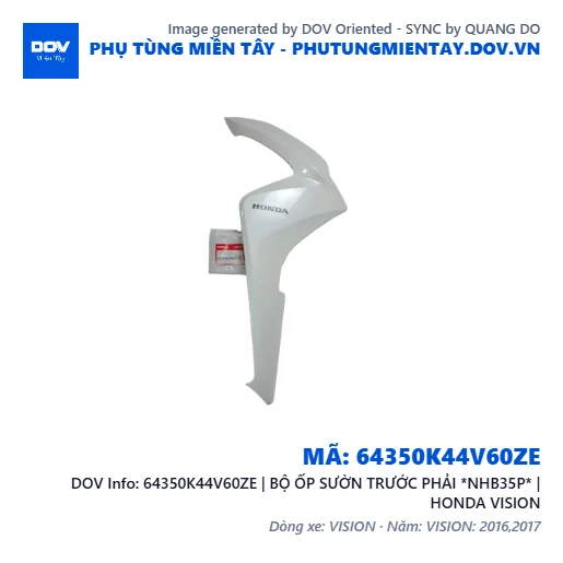 64350K44V60ZE | BỘ ỐP SƯỜN TRƯỚC PHẢI *NHB35P* | HONDA VISION — 64350K44V60ZE