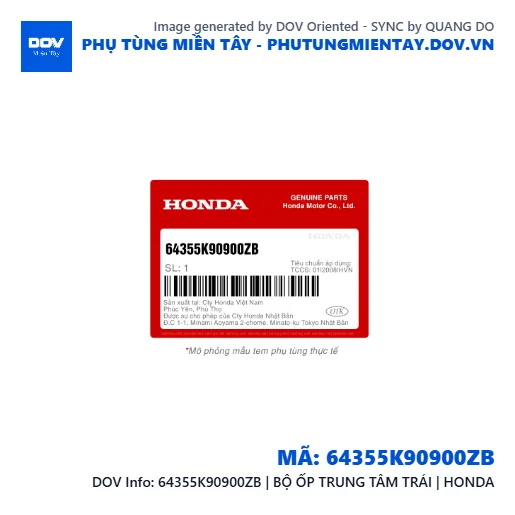 64355K90900ZB | BỘ ỐP TRUNG TÂM TRÁI | HONDA — 64355K90900ZB