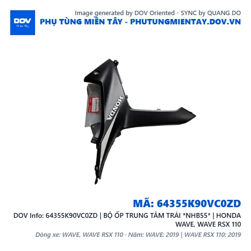 64355K90VC0ZD | BỘ ỐP TRUNG TÂM TRÁI *NHB55* | HONDA WAVE, WAVE RSX 110 — 64355K90VC0ZD