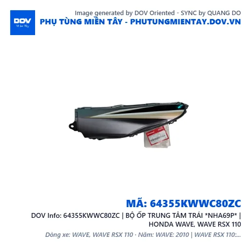 64355KWWC80ZC | BỘ ỐP TRUNG TÂM TRÁI *NHA69P* | HONDA WAVE, WAVE RSX 110 — 64355KWWC80ZC