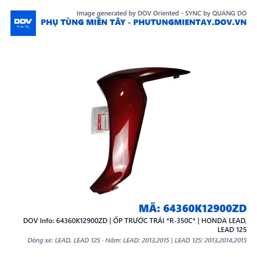 64360K12900ZD | ỐP TRƯỚC TRÁI *R-350C* | HONDA LEAD, LEAD 125 — 64360K12900ZD