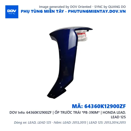 64360K12900ZF | ỐP TRƯỚC TRÁI *PB-390M* | HONDA LEAD, LEAD 125 — 64360K12900ZF