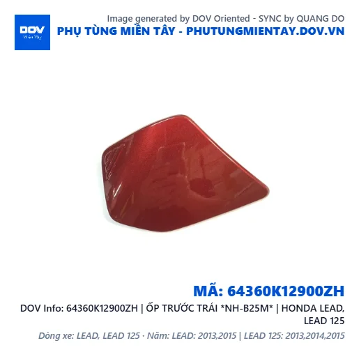 64360K12900ZH | ỐP TRƯỚC TRÁI *NH-B25M* | HONDA LEAD, LEAD 125 — 64360K12900ZH