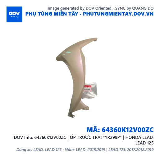64360K12V00ZC | ỐP TRƯỚC TRÁI *YR299P* | HONDA LEAD, LEAD 125 — 64360K12V00ZC