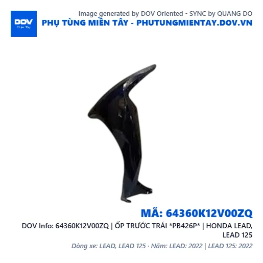 64360K12V00ZQ | ỐP TRƯỚC TRÁI *PB426P* | HONDA LEAD, LEAD 125 — 64360K12V00ZQ