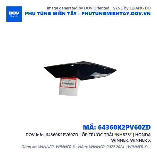 64360K2PV60ZD | ỐP TRƯỚC TRÁI *NHB25* | HONDA WINNER, WINNER X — 64360K2PV60ZD