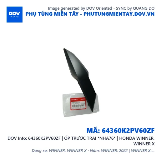 64360K2PV60ZF | ỐP TRƯỚC TRÁI *NHA76* | HONDA WINNER, WINNER X — 64360K2PV60ZF