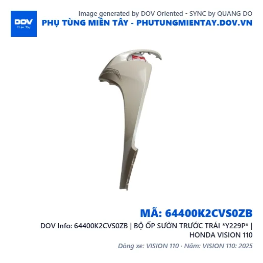 64400K2CVS0ZB | BỘ ỐP SƯỜN TRƯỚC TRÁI *Y229P* | HONDA VISION 110 — 64400K2CVS0ZB
