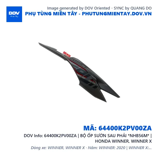 64400K2PV00ZA | BỘ ỐP SƯỜN SAU PHẢI *NHB56M* | HONDA WINNER, WINNER X — 64400K2PV00ZA