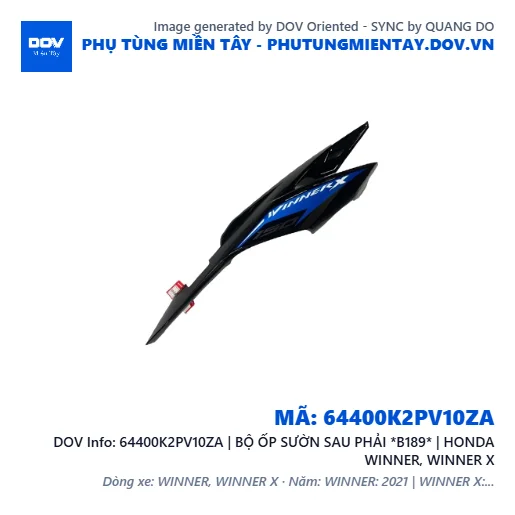 64400K2PV10ZA | BỘ ỐP SƯỜN SAU PHẢI *B189* | HONDA WINNER, WINNER X — 64400K2PV10ZA