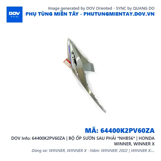 64400K2PV60ZA | BỘ ỐP SƯỜN SAU PHẢI *NHB56* | HONDA WINNER, WINNER X — 64400K2PV60ZA