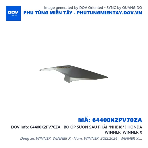 64400K2PV70ZA | BỘ ỐP SƯỜN SAU PHẢI *NHB18* | HONDA WINNER, WINNER X — 64400K2PV70ZA