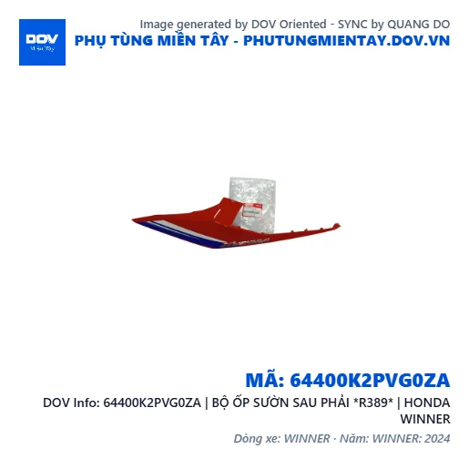64400K2PVG0ZA | BỘ ỐP SƯỜN SAU PHẢI *R389* | HONDA WINNER — 64400K2PVG0ZA