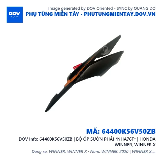 64400K56V50ZB | BỘ ỐP SƯỜN PHẢI *NHA76T* | HONDA WINNER, WINNER X — 64400K56V50ZB