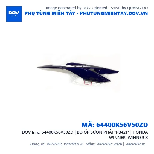 64400K56V50ZD | BỘ ỐP SƯỜN PHẢI *PB421* | HONDA WINNER, WINNER X — 64400K56V50ZD