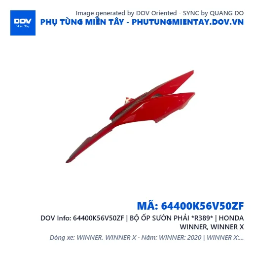 64400K56V50ZF | BỘ ỐP SƯỜN PHẢI *R389* | HONDA WINNER, WINNER X — 64400K56V50ZF