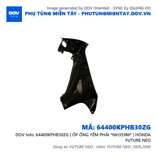 64400KPHB30ZG | ỐP ỐNG YẾM PHẢI *NH359M* | HONDA FUTURE NEO — 64400KPHB30ZG