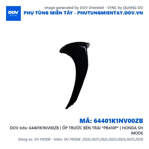 64401K1NV00ZB | ỐP TRƯỚC BÊN TRÁI *PB410P* | HONDA SH MODE — 64401K1NV00ZB