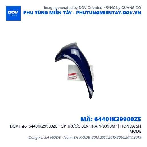 64401K29900ZE | ỐP TRƯỚC BÊN TRÁI*PB390M* | HONDA SH MODE — 64401K29900ZE