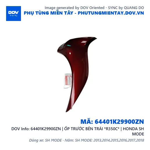 64401K29900ZN | ỐP TRƯỚC BÊN TRÁI *R350C* | HONDA SH MODE — 64401K29900ZN