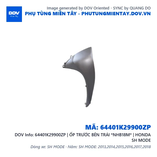 64401K29900ZP | ỐP TRƯỚC BÊN TRÁI *NHB18M* | HONDA SH MODE — 64401K29900ZP