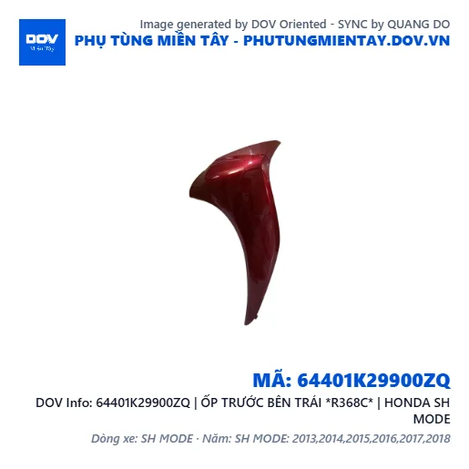 64401K29900ZQ | ỐP TRƯỚC BÊN TRÁI *R368C* | HONDA SH MODE — 64401K29900ZQ