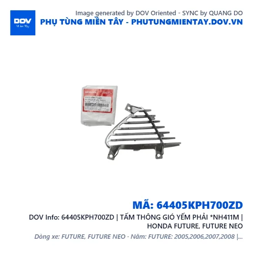 64405KPH700ZD | TẤM THÔNG GIÓ YẾM PHẢI *NH411M | HONDA FUTURE, FUTURE NEO — 64405KPH700ZD