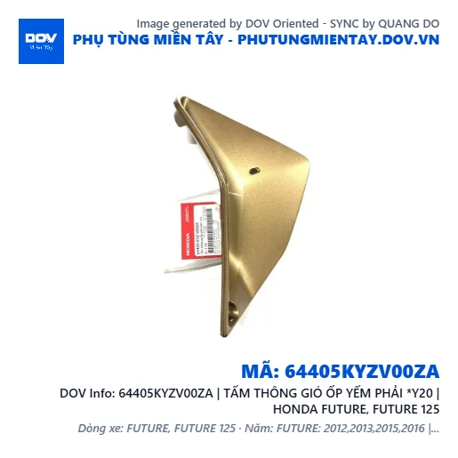 64405KYZV00ZA | TẤM THÔNG GIÓ ỐP YẾM PHẢI *Y20 | HONDA FUTURE, FUTURE 125 — 64405KYZV00ZA