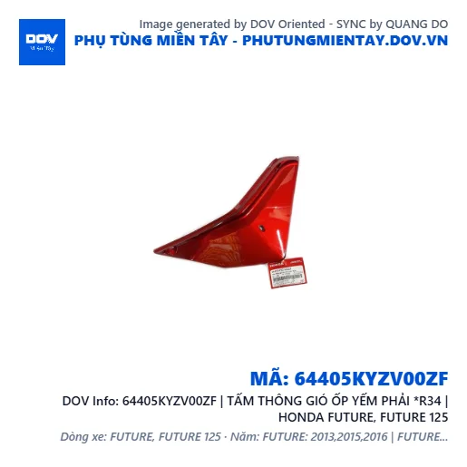 64405KYZV00ZF | TẤM THÔNG GIÓ ỐP YẾM PHẢI *R34 | HONDA FUTURE, FUTURE 125 — 64405KYZV00ZF