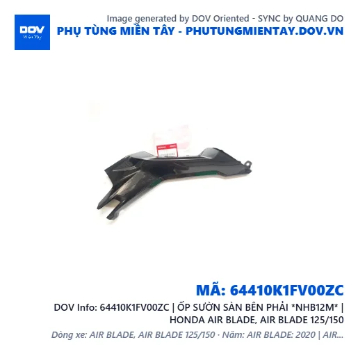64410K1FV00ZC | ỐP SƯỜN SÀN BÊN PHẢI *NHB12M* | HONDA AIR BLADE, AIR BLADE 125/150 — 64410K1FV00ZC