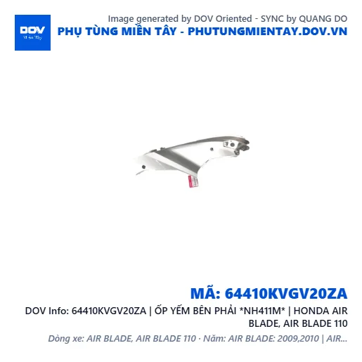 64410KVGV20ZA | ỐP YẾM BÊN PHẢI *NH411M* | HONDA AIR BLADE, AIR BLADE 110 — 64410KVGV20ZA