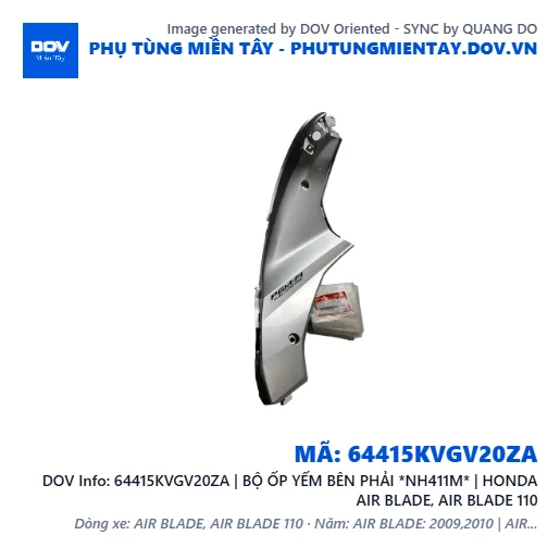 64415KVGV20ZA | BỘ ỐP YẾM BÊN PHẢI *NH411M* | HONDA AIR BLADE, AIR BLADE 110 — 64415KVGV20ZA