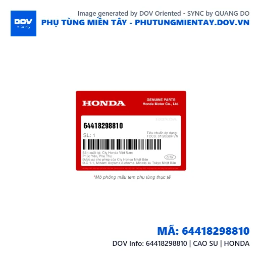 64418298810 | CAO SU | HONDA  — 64418298810