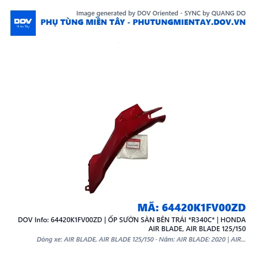 64420K1FV00ZD | ỐP SƯỜN SÀN BÊN TRÁI *R340C* | HONDA AIR BLADE, AIR BLADE 125/150 — 64420K1FV00ZD