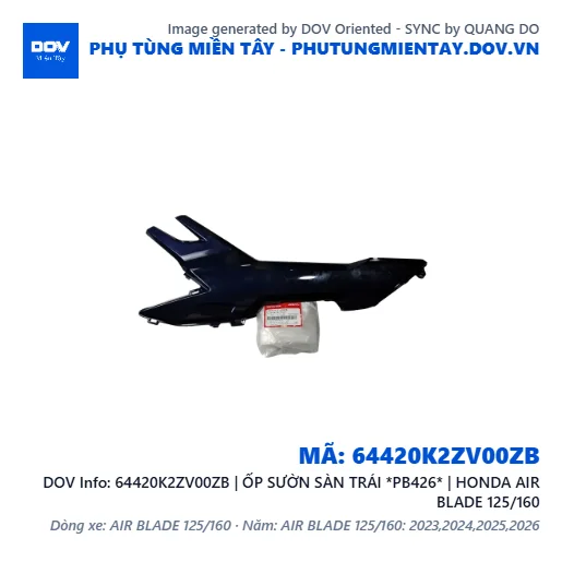 64420K2ZV00ZB | ỐP SƯỜN SÀN TRÁI *PB426* | HONDA AIR BLADE 125/160 — 64420K2ZV00ZB