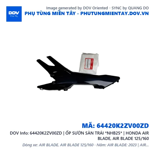 64420K2ZV00ZD | ỐP SƯỜN SÀN TRÁI *NHB25* | HONDA AIR BLADE, AIR BLADE 125/160 — 64420K2ZV00ZD
