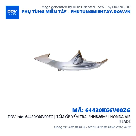 64420K66V00ZG | TẤM ỐP YẾM TRÁI *NHB86M* | HONDA AIR BLADE — 64420K66V00ZG