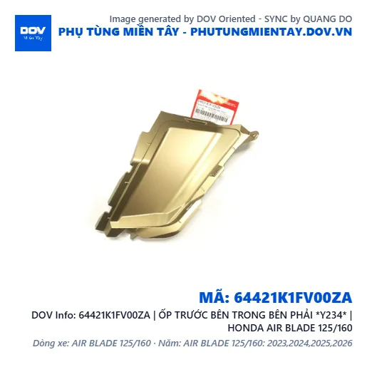 64421K1FV00ZA | ỐP TRƯỚC BÊN TRONG BÊN PHẢI *Y234* | HONDA AIR BLADE 125/160 — 64421K1FV00ZA
