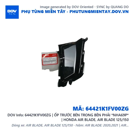 64421K1FV00ZG | ỐP TRƯỚC BÊN TRONG BÊN PHẢI *NHA69P* | HONDA AIR BLADE, AIR BLADE 125/150 — 64421K1FV00ZG